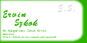 ervin szkok business card